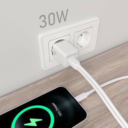 aisens-cargador-gan-30w-1xusb-c-pd30-qc40-1xusb-a-qc30-blanco