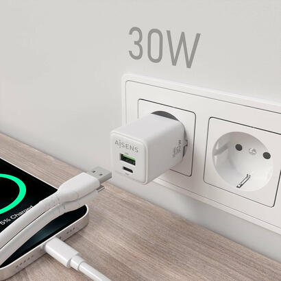aisens-cargador-gan-30w-1xusb-c-pd30-qc40-1xusb-a-qc30-blanco