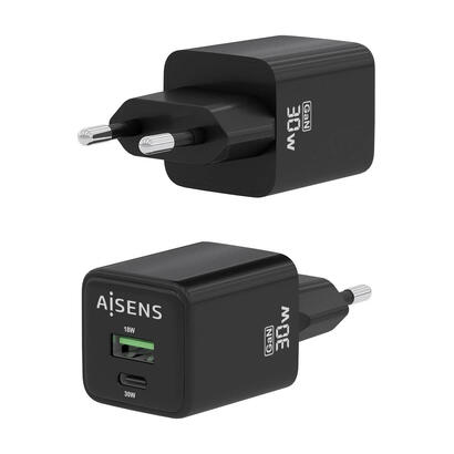 aisens-cargador-gan-30w-1xusb-c-pd30-qc40-1xusb-a-qc30-negro
