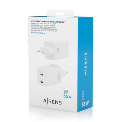 aisens-cargador-gan-65w-2xusb-c-pd30-qc40-blanco