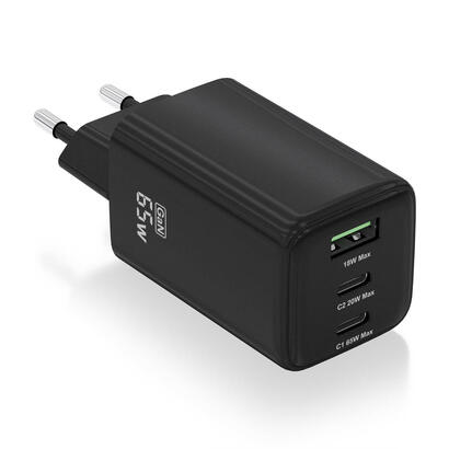 aisens-cargador-gan-65w-2xusb-c-pd30-qc40-1xusb-a-qc30-negro
