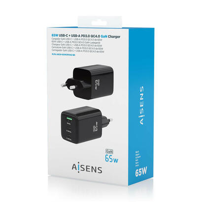aisens-cargador-gan-65w-2xusb-c-pd30-qc40-1xusb-a-qc30-negro