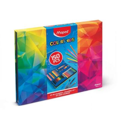 maped-colorpeps-pack-de-150-piezas-para-colorear-con-rotuladores-lapices-de-colores-fuertes-infinity-aqua-pastel-y