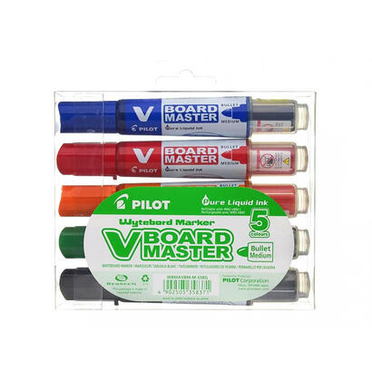 pilot-v-board-master-begreen-pack-de-5-rotuladores-para-pizarra-blanca-punta-redonda-6mm-trazo-23mm-91-plastico