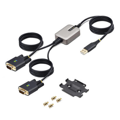 startechcom-2p6ffc-usb-serial-cambiador-de-genero-para-cable-usb-a-2-x-db-9-rs-232-negro-gris