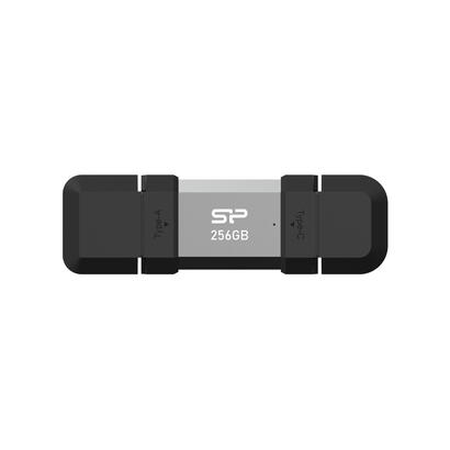 silicon-power-256-gb-usb-type-a-and-tipo-c-flash-drive-mobile-c51-silver