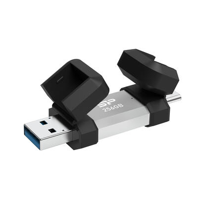 silicon-power-256-gb-usb-type-a-and-tipo-c-flash-drive-mobile-c51-silver