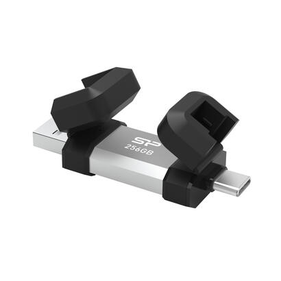 silicon-power-256-gb-usb-type-a-and-tipo-c-flash-drive-mobile-c51-silver