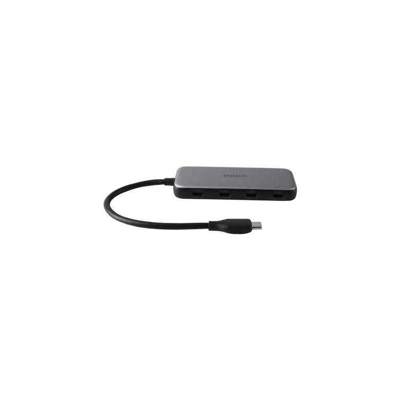 deltaco-usbc-hub204-hub-de-interfaz-usb-tipo-c-5000-mbits-gris