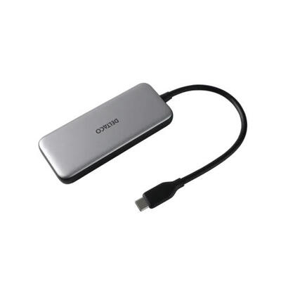 deltaco-usbc-hub204-hub-de-interfaz-usb-tipo-c-5000-mbits-gris