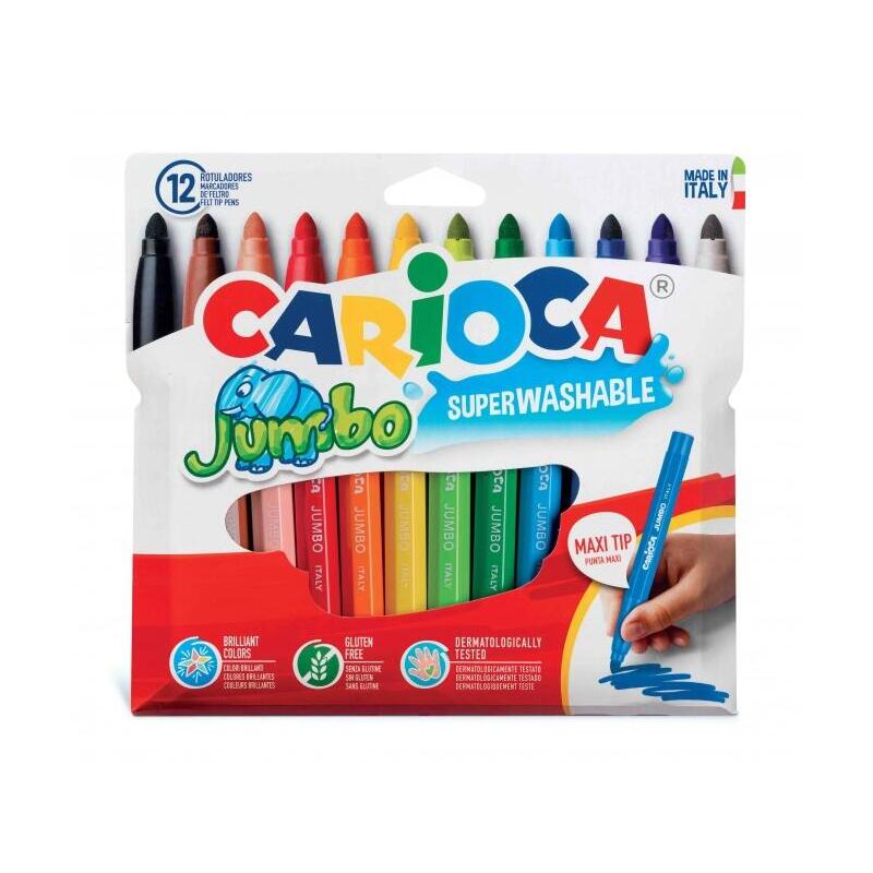 carioca-jumbo-pack-de-12-rotuladores-cuerpo-octogonal-maxi-tinta-superlavable-punta-maxi-6mm-bloqueada-tapa