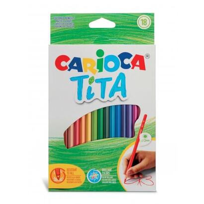 carioca-tita-pack-de-18-lapices-de-resina-cuerpo-hexagonal-colores-brillantes-y-lavables-escritura-blanda-mina