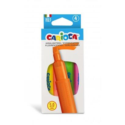 carioca-memory-pack-de-4-subrayadores-punta-biselada-de-5mm-brillantes-y-lavables-tinta-a-base-de-agua-color