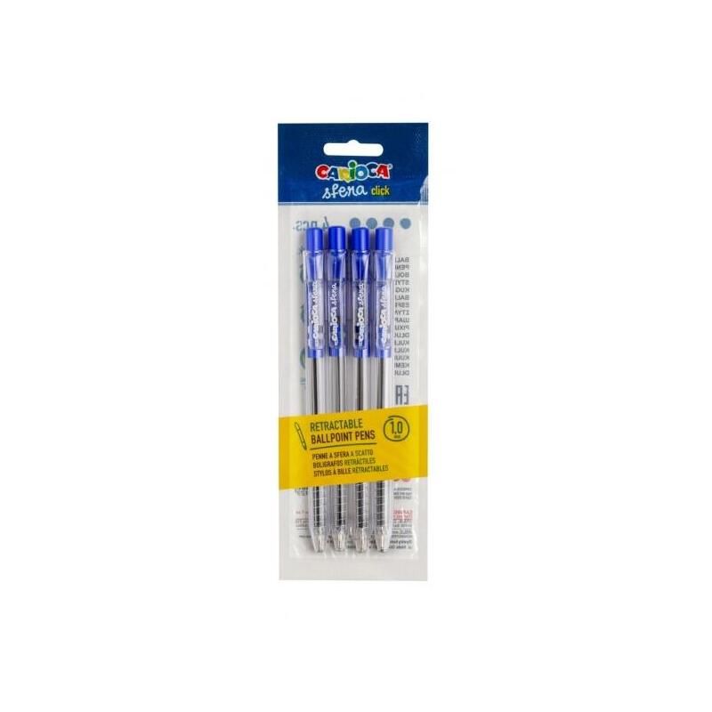 carioca-sfera-pack-de-4-boligrafos-retractiles-punta-o-1mm-click-facil-y-comodo-escritura-suave-y-fluida-color