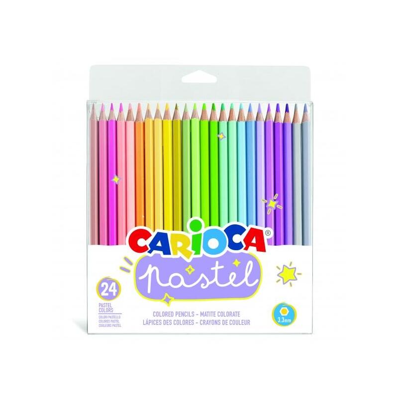 carioca-pack-de-24-lapices-de-madera-colores-pastel-cuerpo-hexagonal-colores-brillantes-y-lavables-escritura