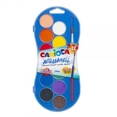 carioca-acuarela-pack-de-12-colores-en-pastilla-brillantes-facilmente-mezclables-o-30mm-varios