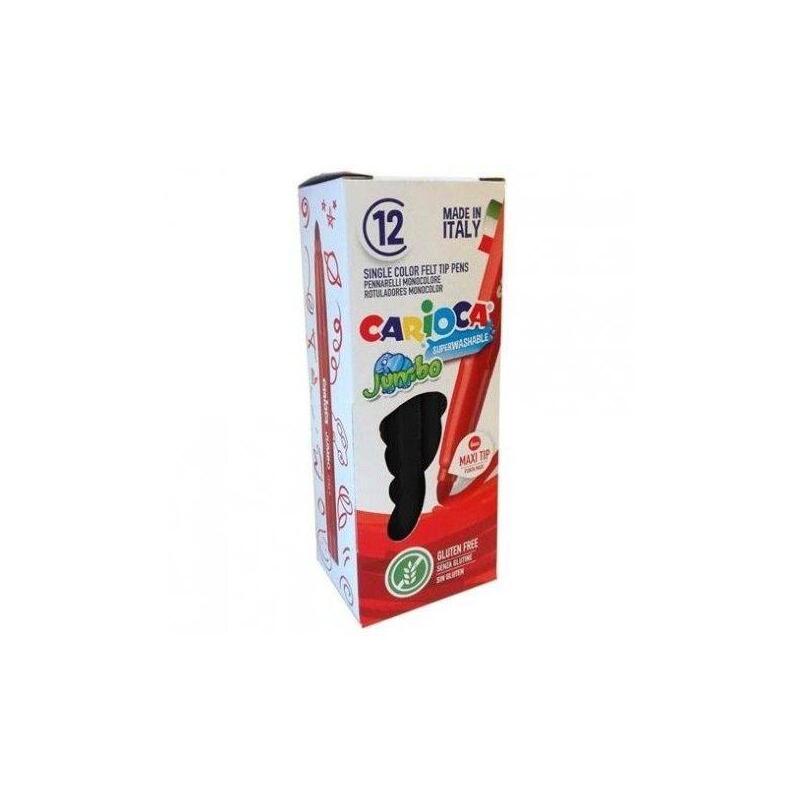 pack-de-12-unidades-carioca-rotulador-jumbo-monocolor-cuerpo-octogonal-maxi-tinta-superlavable-punta-maxi-6mm