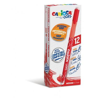 pack-de-12-unidades-carioca-oops-boligrafos-borrables-tinta-roja-termo-sensible-empunadura-ergonomica-triangular-
