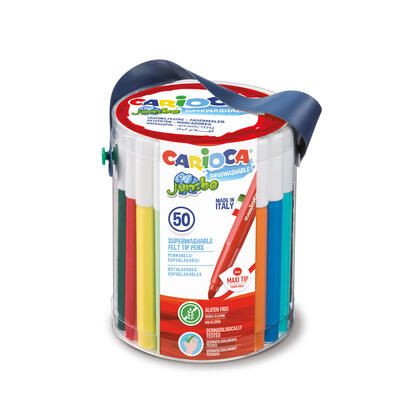 carioca-jumbo-pack-de-50-rotuladores-cuerpo-octogonal-maxi-tinta-superlavable-punta-maxi-6mm-bloqueada-tapa