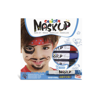carioca-mask-up-pack-de-3-colores-para-la-piel-en-barra-carnival-colores-brillantes-lavables-base-agua-incluye