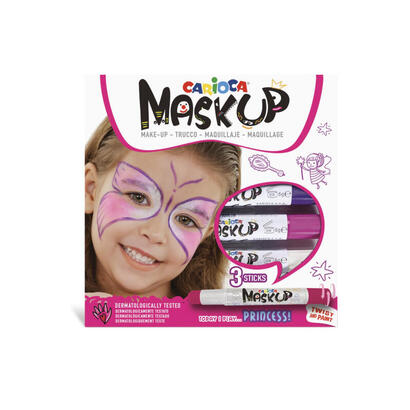 carioca-mask-up-pack-de-3-colores-para-la-piel-princess-colores-brillantes-lavables-base-agua-incluye-dos