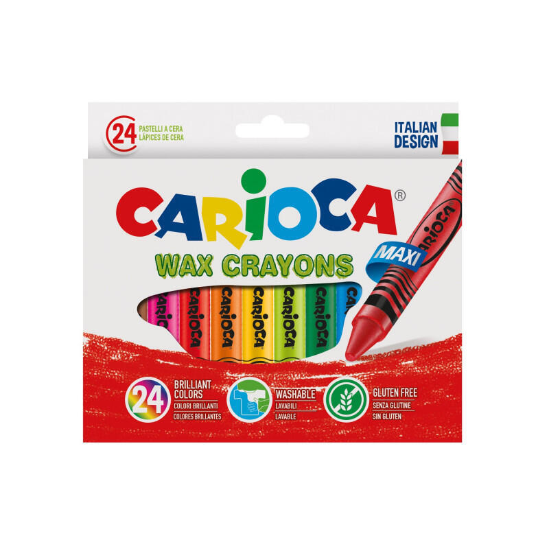 carioca-maxi-pack-de-24-ceras-colores-brillantes-lavables-cuerpo-de-o-12mm-varios