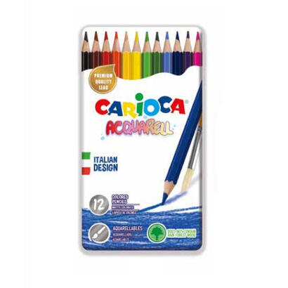 carioca-acquarell-pack-de-12-lapices-acuarelables-caja-de-metal-efecto-acuarela-con-agua-y-pincel-colores