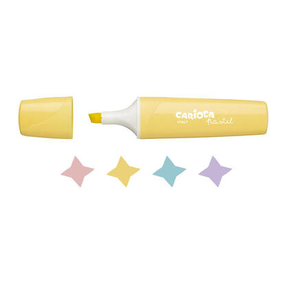 carioca-memolight-pack-de-4-subrayadores-pastel-tinta-a-base-de-agua-y-lavable-punta-biselada-varios