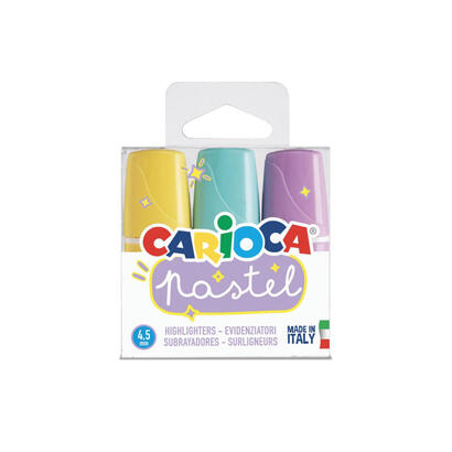 carioca-minilight-pack-de-3-subrayadores-pastel-tinta-a-base-de-agua-y-lavable-punta-biselada-varios