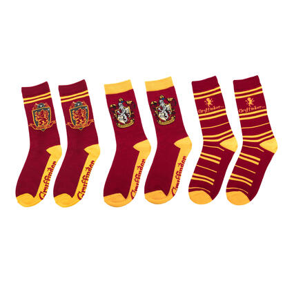 cinereplicas-set-of-3-gryffindor-socks-unisex-rojo-amarillo-3-pares