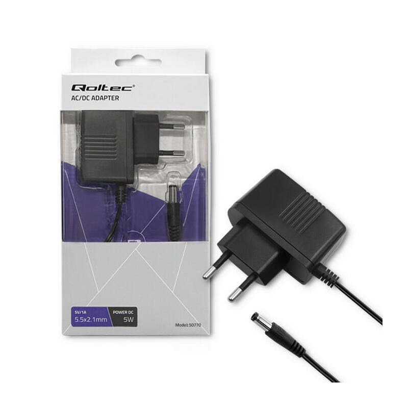 qoltec-50770-plug-in-power-supply-5w-5v-1a-55x21 qoltec-50770-plug-in-power-supply-5w-5v-1a-55x21
