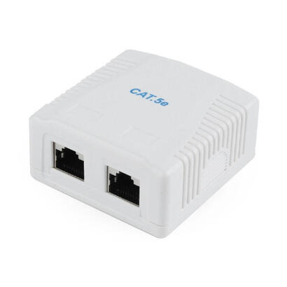 gembird-ncac-2f5e-01-cat5e-ftp-2-port-surface-mount-box