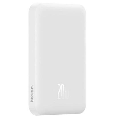 power-bank-mini-5000mah-baseus-compatible-con-magsafe-blanco-carga-rapida-20w-y-cable-tipo-c-inlcuido