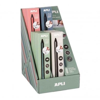 apli-infinite-pencil-expositor-con-20-packs-de-lapiz-infinito-hb-mina-de-recambio-tapon-protector-para-escribir