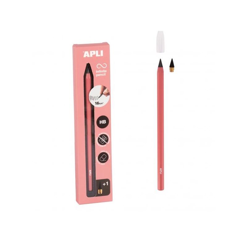 apli-infinite-pencil-pack-de-lapiz-infinito-hb-mina-de-recambio-tapon-protector-para-escribir-hasta-16km-color