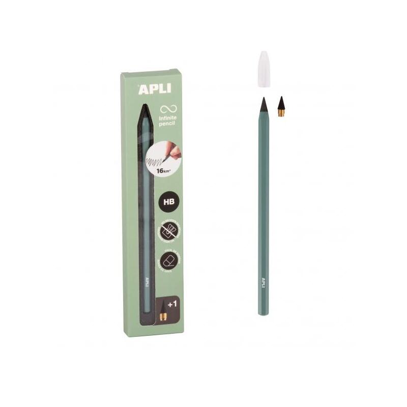 apli-infinite-pencil-pack-de-lapiz-infinito-hb-mina-de-recambio-tapon-protector-para-escribir-hasta-16km-color