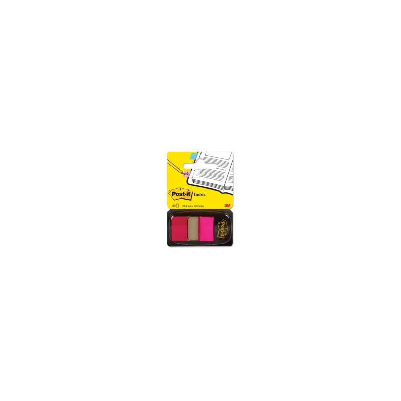 post-it-index-680-dispensador-1x50-rosa-brillante-12u-