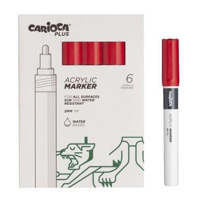 carioca-plus-pack-de-6-marcadores-acrilicos-punta-2mm-rojo