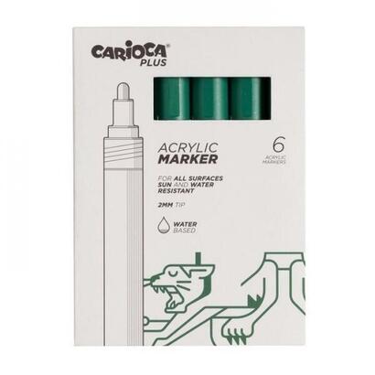 carioca-plus-pack-de-6-marcadores-acrilicos-punta-2mm-verde