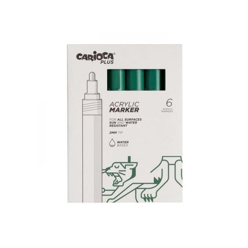 carioca-plus-pack-de-6-marcadores-acrilicos-punta-2mm-verde