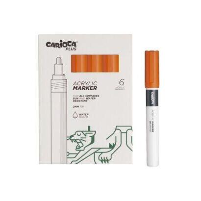 carioca-plus-pack-de-6-marcadores-acrilicos-punta-2mm-naranja