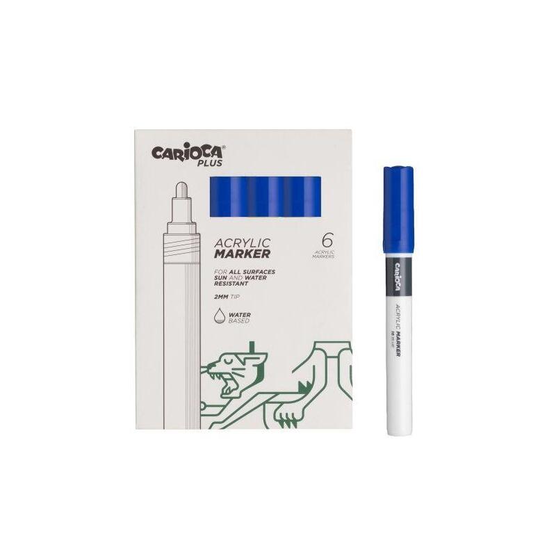 carioca-plus-pack-de-6-marcadores-acrilicos-punta-2mm-azul