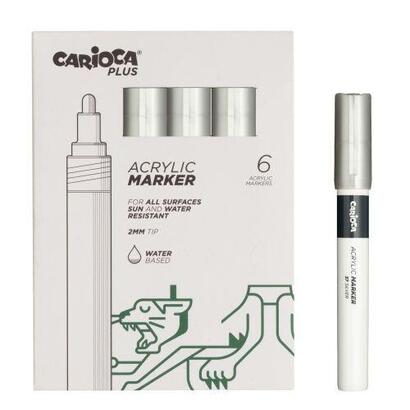 carioca-plus-pack-de-6-marcadores-acrilicos-punta-2mm-plata