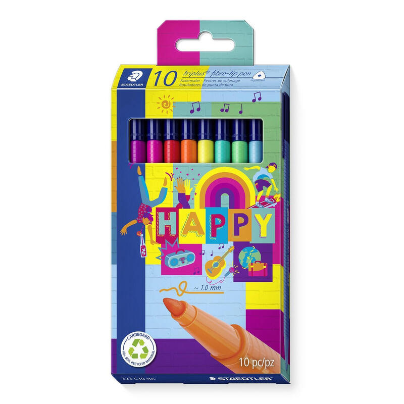 staedtler-triplus-color-323-pack-de-10-rotuladores-de-punta-fina-trazo-1mm-aprox-tinta-base-de-agua-colores-surtidos