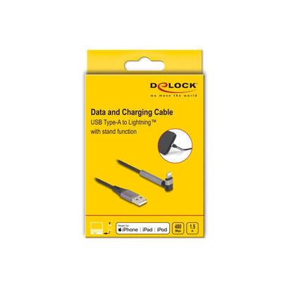 delock-85404-cable-de-datos-y-carga-usb-tipo-a-a-lightning-para-iphone-ipad-ipod-acodado-con-funcion-de-soporte-negro-15-m-mfi