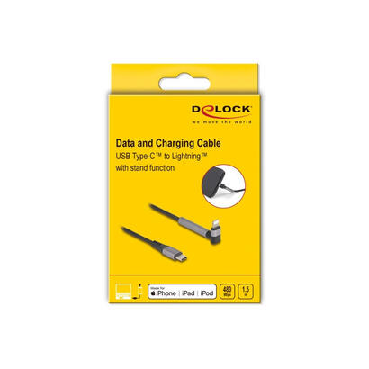 delock-85405-cable-de-datos-y-carga-usb-type-c-a-lightning-para-iphone-ipad-ipod-acodado-con-funcion-de-soporte-negro-15-m-mfi