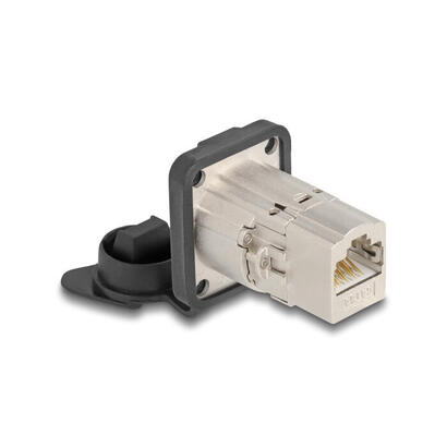 delock-67061-conector-empotrable-rj45-tipo-d-cat6a-stp-con-tapa-protectora-ip66-resistente-al-polvo-y-al-agua