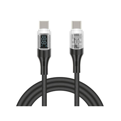 delock-85409-cable-de-de-datos-y-carga-rapida-usb-20-usb-type-c-macho-a-macho-pd-30-100-w-con-indicacion-de-potencia-transparent