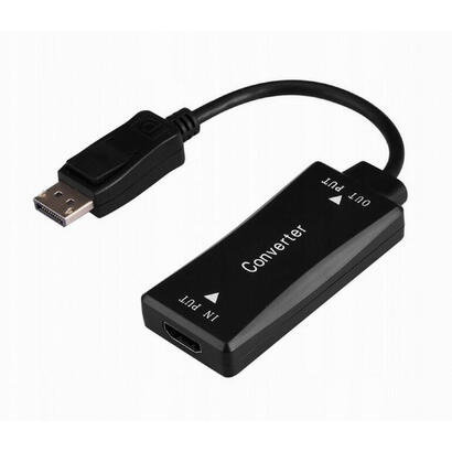 adaptador-gembird-active-4k-30hz-hdmi-hembra-a-displayport-macho-adapter-cable-015-m-black