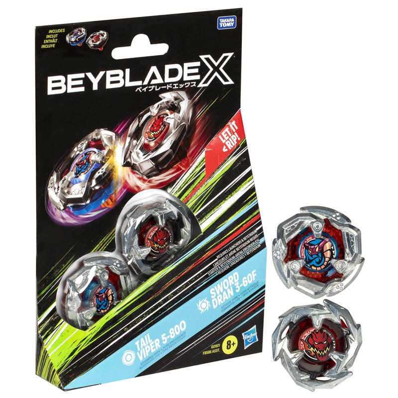 hasbro-beyblade-x-tail-viper-5-80o-y-sword-dran-3-60f-pack-doble-peonza-juego-de-habilidad-g0197es0